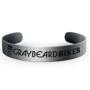 Gray Beard Biker Men's Metal Cuff Bracelet