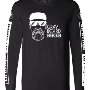 Gray Beard Biker Logo Long Sleeve Tee