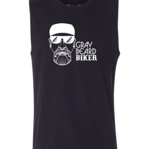 Gray Beard Biker Logo Sleeveless Muscle Tee
