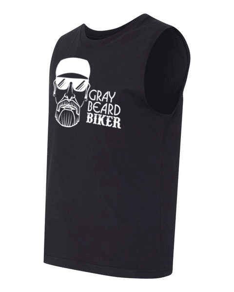 Gray Beard Biker Logo Sleeveless Muscle Tee - Image 2