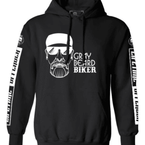 Gray Beard Biker Logo Hoodie