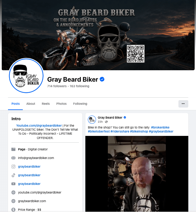 Gray Beard Biker Facebook page